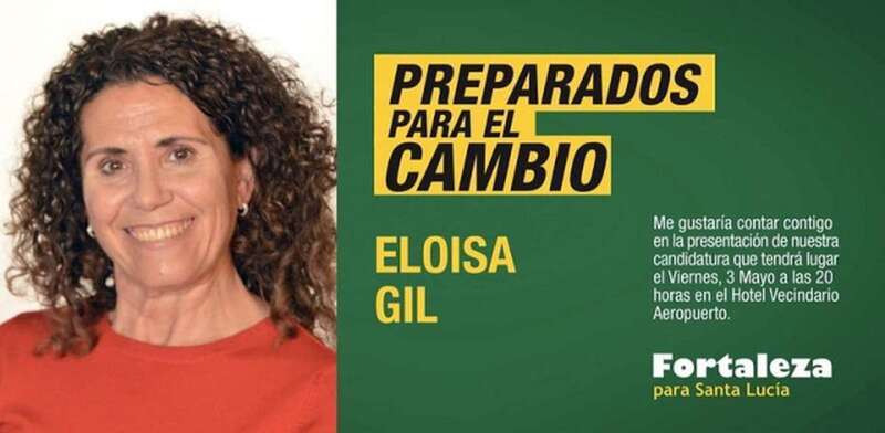 Cartel de Eloísa Gil invitando al acto de presentación de la candidatura de La Fortaleza (Foto TA)